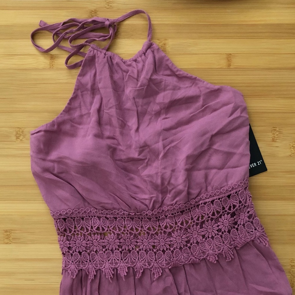 Forever 21 Amethyst Purple Halter Jumpsuit